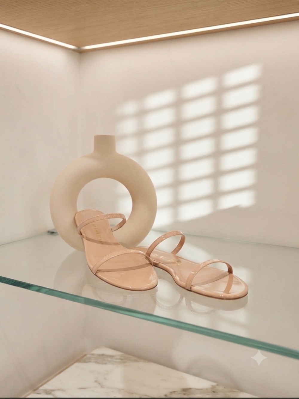 Stuart Weitzman Women’s Nude Strappy Slide Sandals
